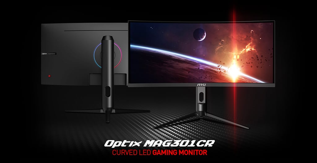 MSI Optix MAG301CR2 30 Inch Curved Gaming Monitor - 21:9 UltraWide Full HD  (2560 x 1080), 1ms Response Time, 1500R, VA Panel, 200hz Refresh rate,  Night Vision, AMD adaptive-Sync, Mystic Light RGB